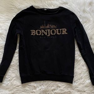 Zara Bonjour crewneck sweatshirt